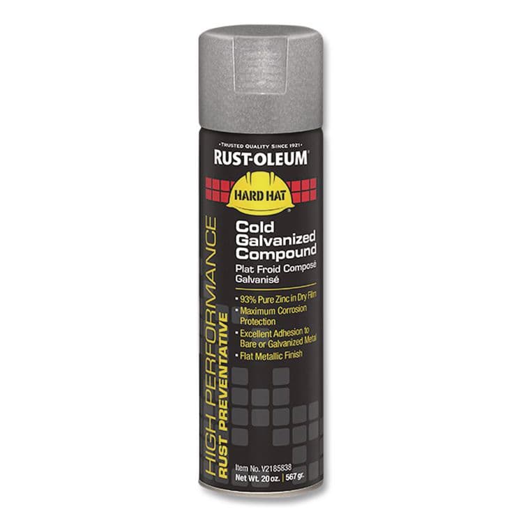 RUST-OLEUM CORPORATION Hard Hat High Performance V2100 System Rust Preventive Cold Galvanizing Compound, Flat Gray, 20 oz Aerosol Can, 6/Carton (RSTV2185838CT) thumbnail 3