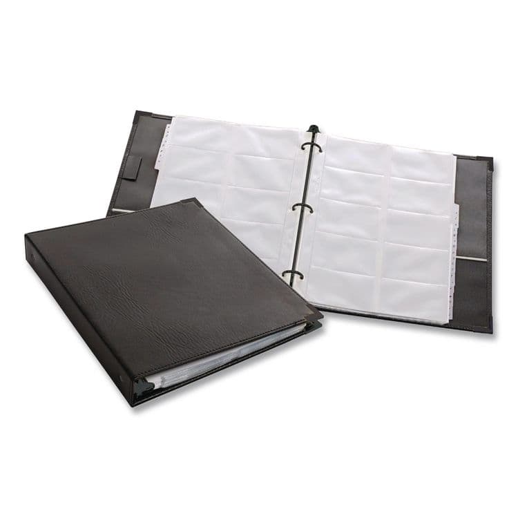 CARDINAL BRANDS . Business Collection Business Card Binder, Holds 200 2" x 3.5" Cards, 10.4 x 1.75 x 11.5, Vinyl, Black (CRD65361C20) thumbnail 3
