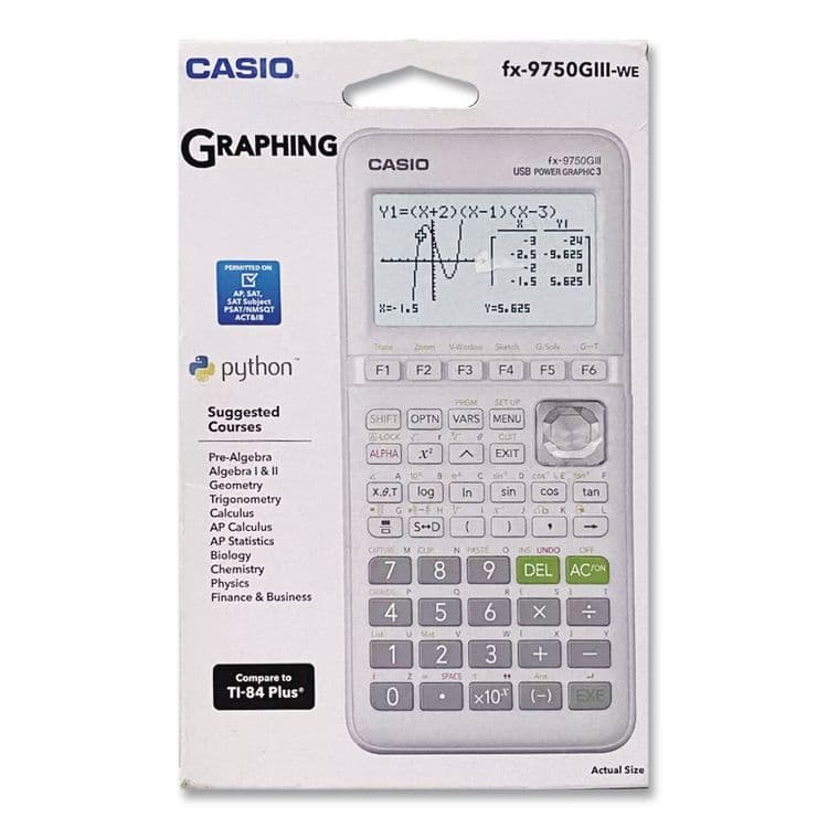 CASIO, . FX-9750GIII 3rd Edition Graphing Calculator, 21-Digit LCD, White (CSOFX9750GIIIWE) thumbnail 4