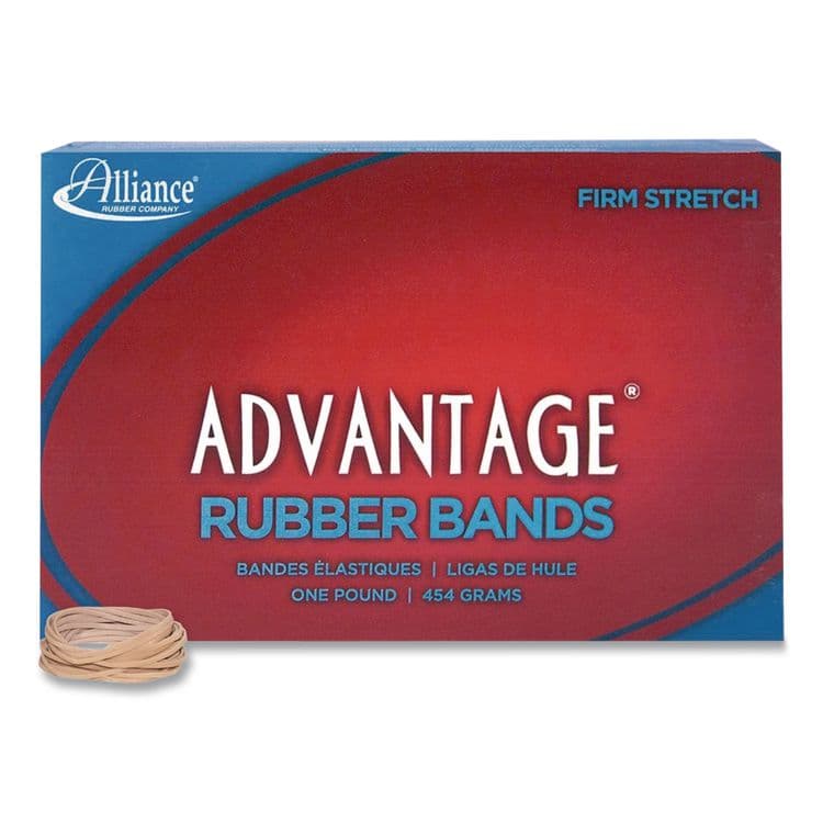 ALLIANCE RUBBER Advantage Multi-Purpose Rubber Band, Size #12, Natural Crepe, 1 lb Box, 2,500/Box (ALL26125)