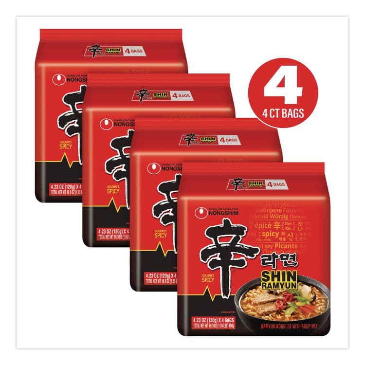 NONGSHIM CO, LTD Gourmet Spicy Ramyun Noodle Soup, Spicy Chicken, 4.23 oz Packet, 16/Carton (GRR22002654) thumbnail 3