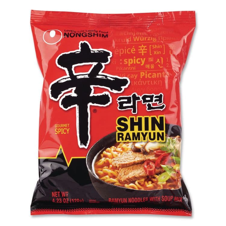 NONGSHIM CO, LTD Gourmet Spicy Ramyun Noodle Soup, Spicy Chicken, 4.23 oz Packet, 16/Carton (GRR22002654) thumbnail 4