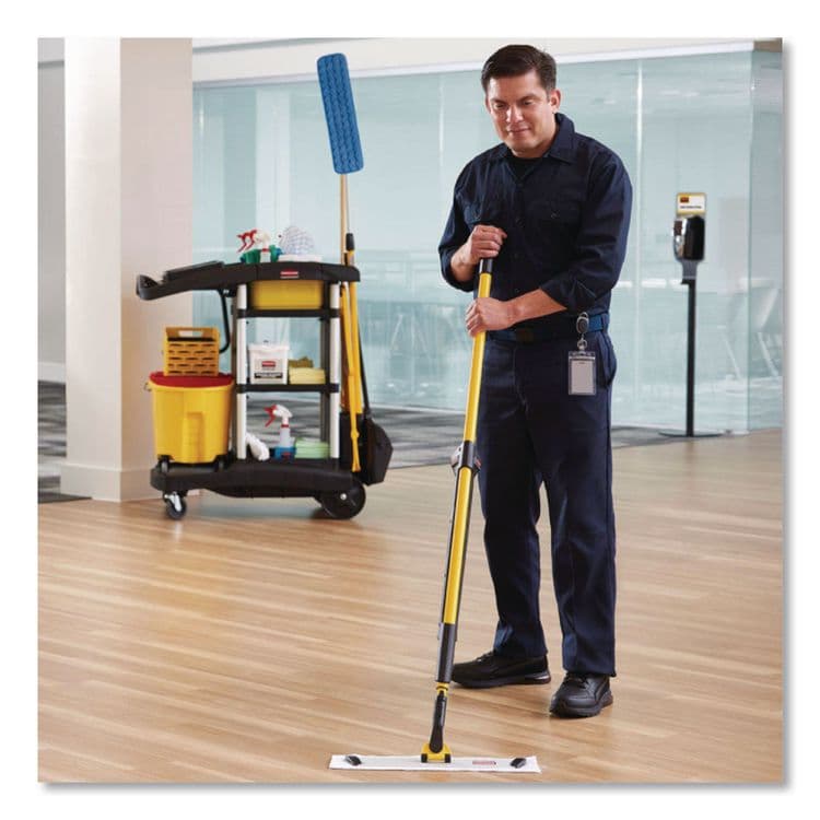 RUBBERMAID COMMERCIAL PROD. Disposable Microfiber Pad, 4.75 x 19, White/Blue Stripe, 50/Pack, 3 Packs/Carton (RCP2134282) thumbnail 4