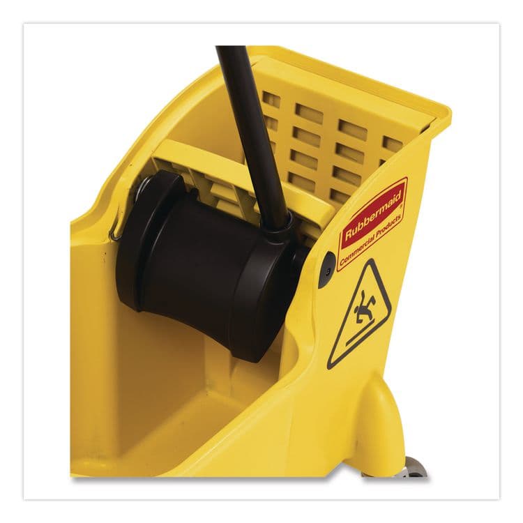 RUBBERMAID COMMERCIAL PROD. Tandem 31-Quart Bucket/Wringer Combo, Reverse, Yellow (RCP738000YEL) thumbnail 4
