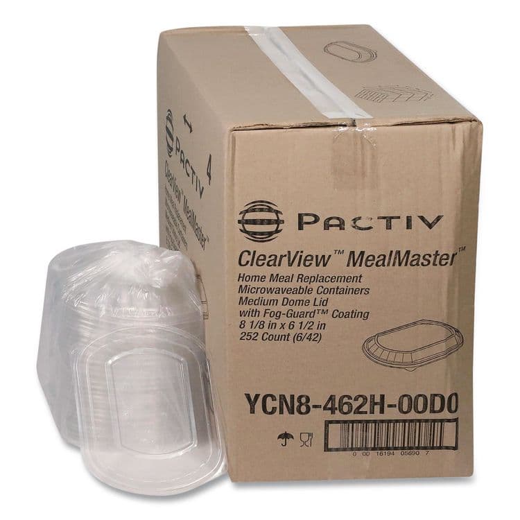 PACTIV EVERGREEN CORPORATION ClearView MealMaster Lid with Fog Gard Coating, 8.13 x 6.5 x 1, Clear, 252/Carton (PCTYCN8462H00D0) thumbnail 4
