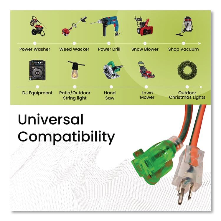 GOGREEN POWER 16 AWG Outdoor Extension Cord, 100 ft, 10 A, Orange (GGPGG13700) thumbnail 3