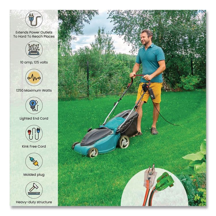 GOGREEN POWER 16 AWG Outdoor Extension Cord, 100 ft, 10 A, Orange (GGPGG13700) thumbnail 2