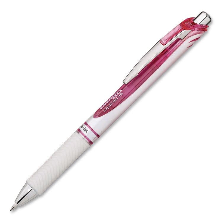 PENTEL OF AMERICA EnerGel Pearl Deluxe Pink Special Edition Liquid Gel Pen, Retractable, Medium 0.7 mm, Pink Ink, White Pearl/Pink Barrel, 2/PK (PENBL77WBP2PP) thumbnail 2