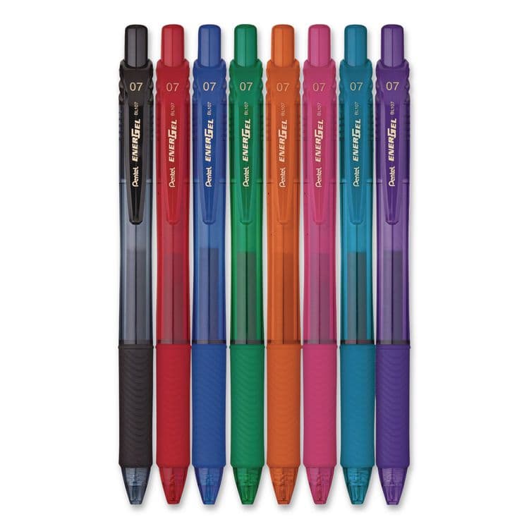 PENTEL OF AMERICA EnerGel X Gel Pen, Retractable, Medium 0.7 mm, Assorted Ink and Barrel Colors, 8/Pack (PENBL107CRBP8M) thumbnail 2