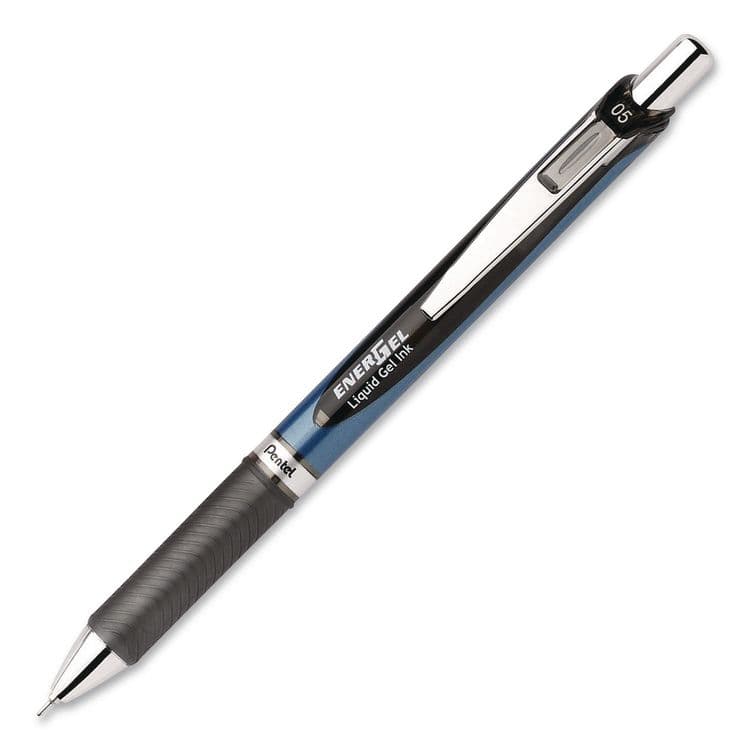 PENTEL OF AMERICA EnerGel RTX Gel Pen, Retractable, Fine 0.5 mm, Black Ink, Black/Blue Barrel, 3/Pack (PENBLN75BP3A) thumbnail 2