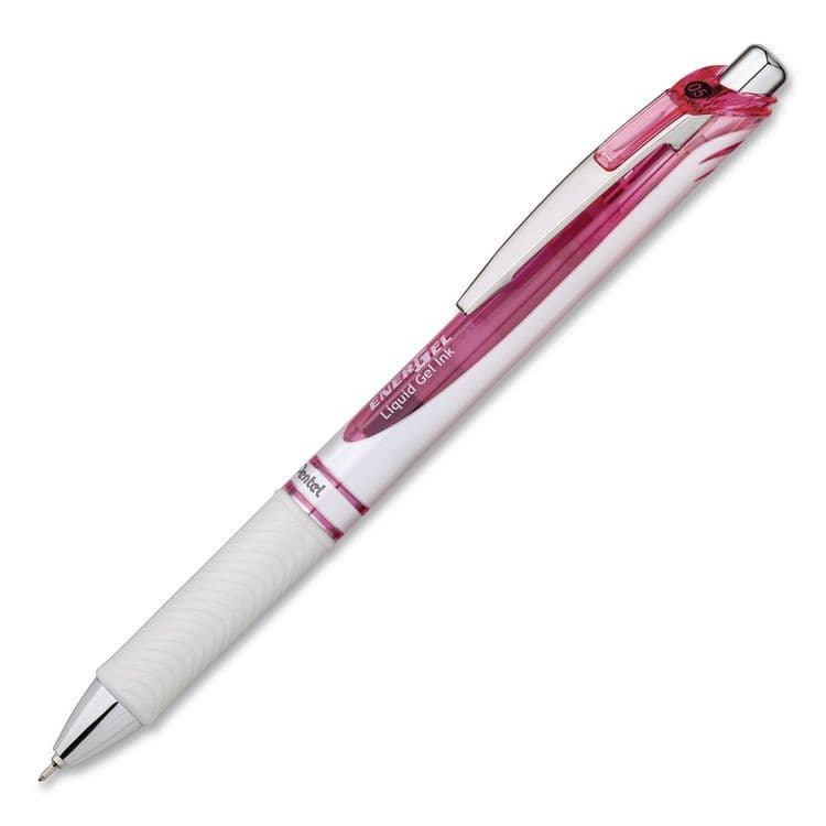 PENTEL OF AMERICA EnerGel Pearl Deluxe Pink Special Edition Liquid Gel Pen, Retractable, Fine 0.5mm, Black Ink, White Pearl/Pink Barrel, 2/Pack (PENBLN75WBP2PA) thumbnail 2