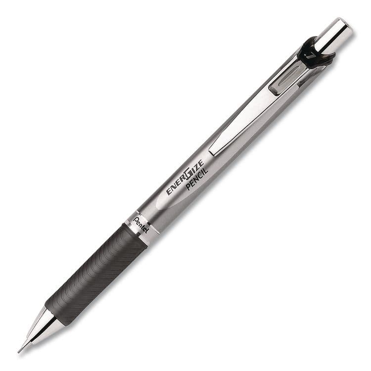 PENTEL OF AMERICA EnerGize Mechanical Pencil, 0.7 mm HB (#2), Black Lead, Silver/Black Barrel (PENPL77A)