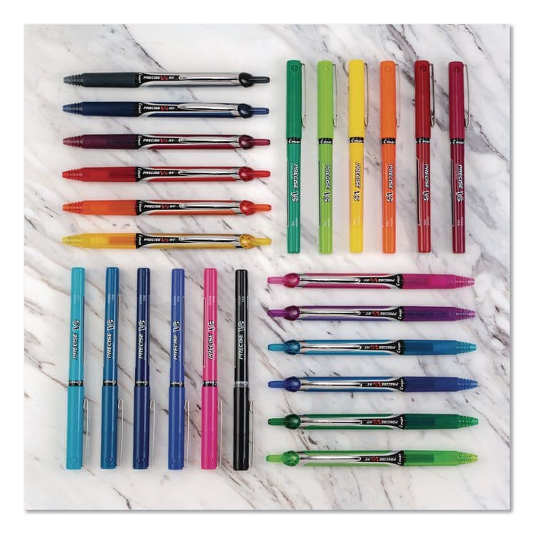 PILOT CORP. OF AMERICA Precise V5RT Roller Ball Pen, Retractable, Extra-Fine 0.5 mm, Black Ink, Black/Silver Barrel, 3/Pack (PIL26052) thumbnail 3