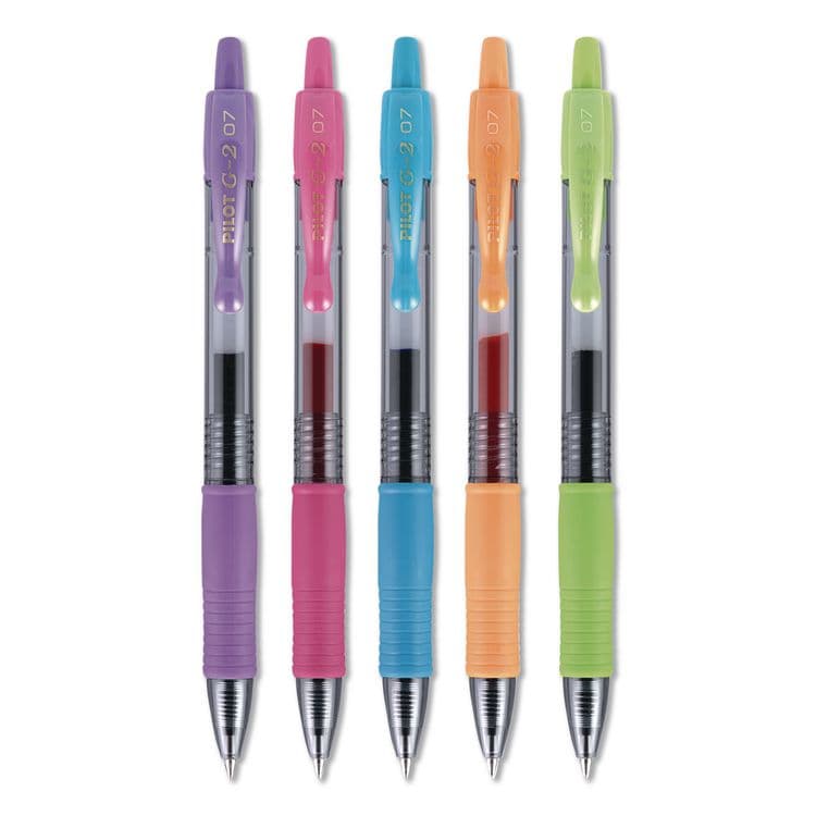 PILOT CORP. OF AMERICA G2 Premium Gel Ink Pen, Retractable, Fine 0.7 mm, Assorted Ink and Barrel Colors, 5/Pack (PIL31266) thumbnail 2