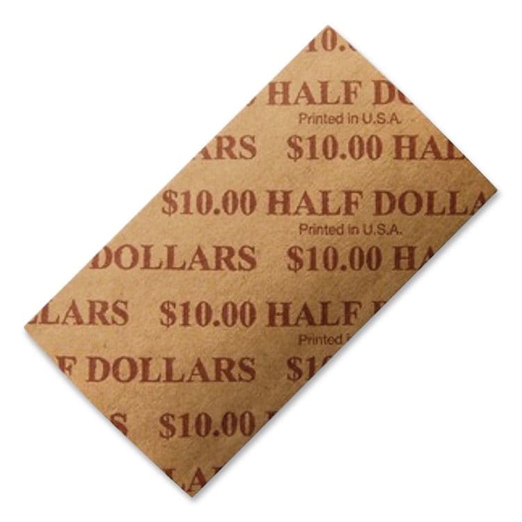 ICONEX Flat Coin Wrapper, Half-Dollars, Brown, 1,000/Pack (PMC53050)