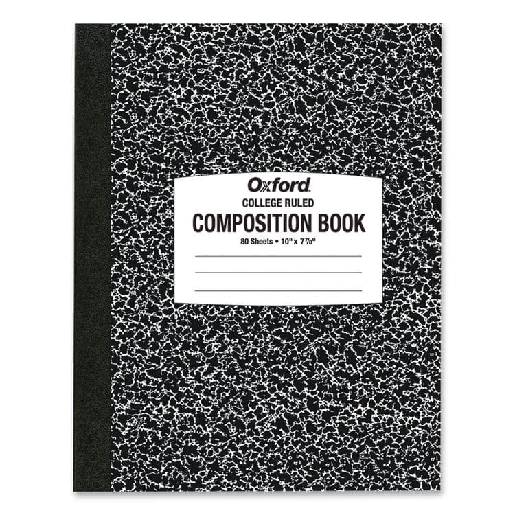 TOPS BUSINESS FORMS Composition Book, Medium/College Rule, Black Marble Cover, (80) 10 x 7.87 Sheets (TOP26252)