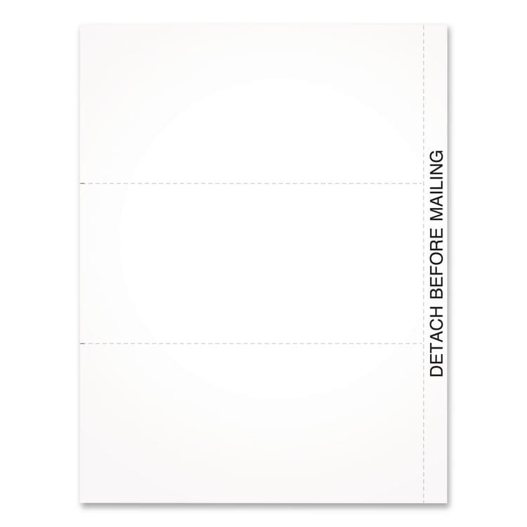 CARDINAL BRANDS . 2024 W-2 or 1099 Blank 3-Up Laser/Inkjet Forms, 8.5 x 3.66, 3 Forms/Sheet, 102 Forms Total (TOP411965)