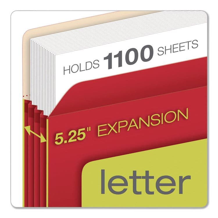 TOPS BUSINESS FORMS Colored File Pockets, 5.25" Expansion, Letter Size, Red (PFX1534GRED10) thumbnail 2