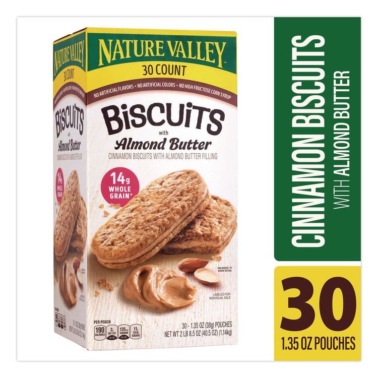 GENERAL MILLS Biscuits, Cinnamon with Almond Butter, 1.35 oz Pouch, 30/Carton (GRR22001046) thumbnail 2