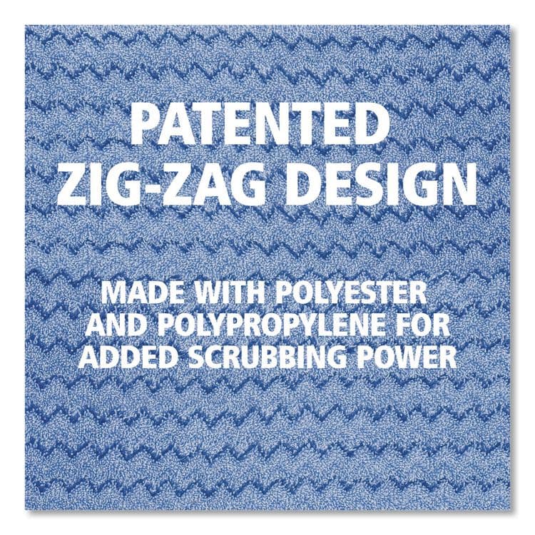 RUBBERMAID COMMERCIAL PROD. Microfiber Wet Room Pad, Split Nylon/Polyester Blend, 18", Blue, 12/Carton (RCPQ41000BLU) thumbnail 4