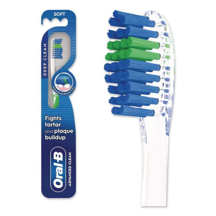 PROCTER & GAMBLE Advanced Clean Soft Bristle Toothbrush, Randomly Assorted Colors, 72/Carton (PGC10998)