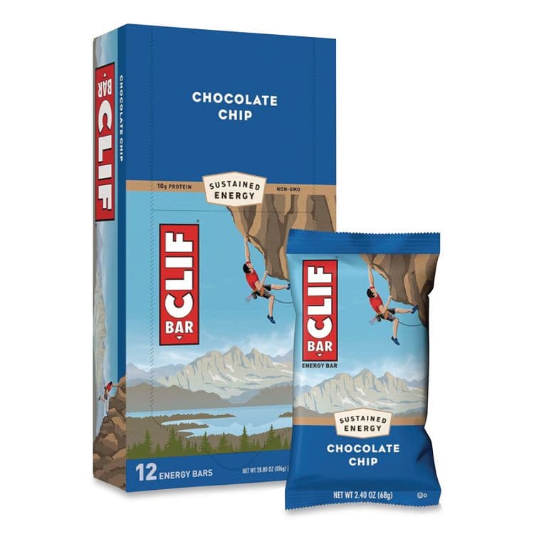 CLIF BAR & COMPANY Energy Bar, Chocolate Chip, 2.4 oz, 12/Box (CBC160004)