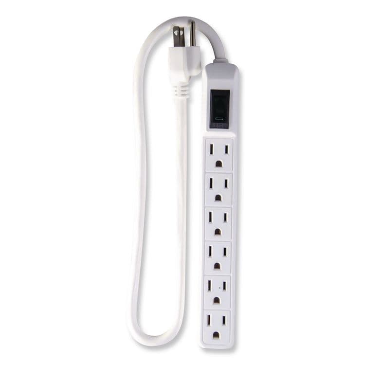 GOGREEN POWER 6 Outlet Mini Surge Protector, 2 ft Cord, 160 J, White (GGPGG16103MIN)