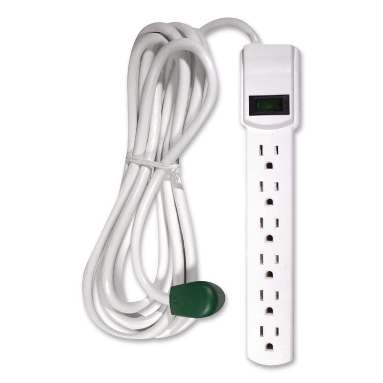 GOGREEN POWER 6 Outlet Surge Protector, 12 ft Cord, 250 J, White (GGPGG16103M12)