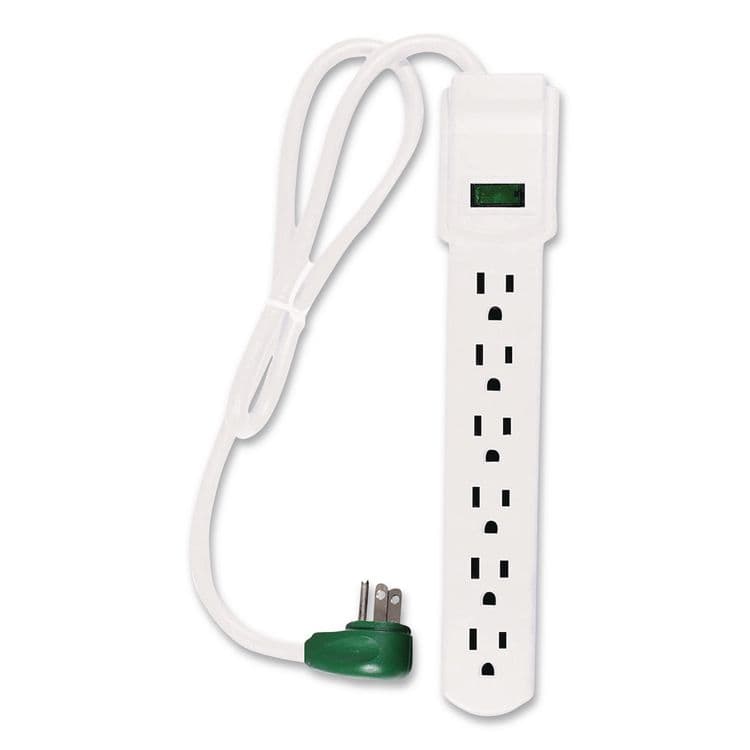 GOGREEN POWER 6 Outlet Surge Protector, 2.5 ft Cord, 160 J, White (GGPGG16103MS)
