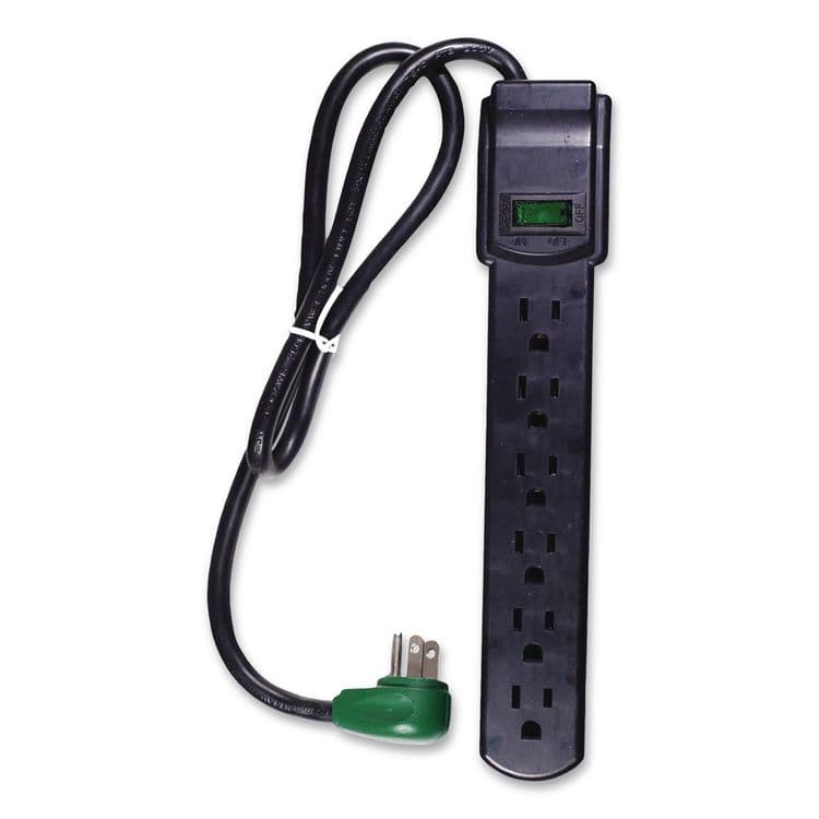 GOGREEN POWER 6 Outlet Surge Protector, 2.5 ft Cord, 160 J, Black (GGPGG16103MSBK)