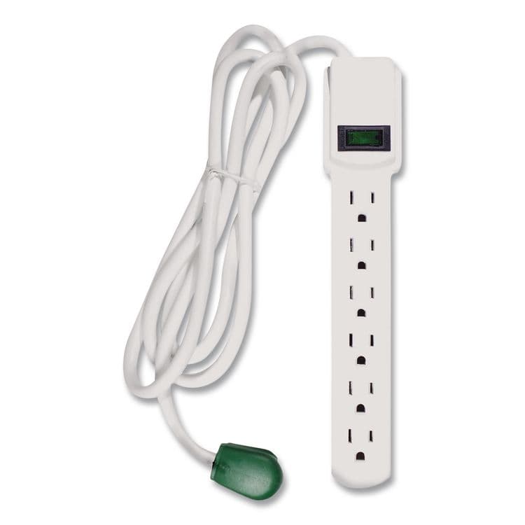 GOGREEN POWER 6 Outlet Surge Protector, 6 ft Cord, 250 J, White (GGPGG16106MS)