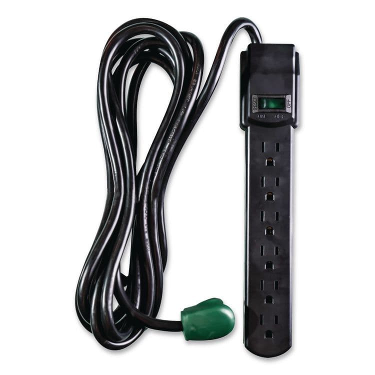 GOGREEN POWER 6 Outlet Surge Protector, 6 ft Cord, 250 J, Black (GGPGG16106MSBK)