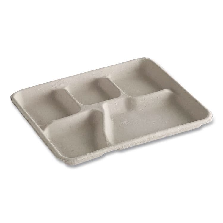 HUHTAMAKI Savaday Molded Fiber Dinnerware, 5-Compartment Plate, Paper, 10.5" dia, White, 250/Carton (HUH21040) thumbnail 2