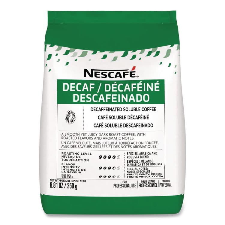 NESTLE Bulk Decaf Ground Coffee, Arabica, 8.81 oz Bag, 4/Carton (NES72091CT)