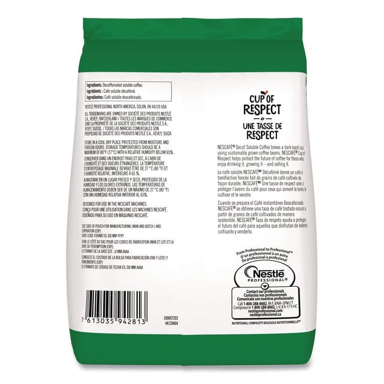 NESTLE Bulk Decaf Ground Coffee, Arabica, 8.81 oz Bag, 4/Carton (NES72091CT) thumbnail 3