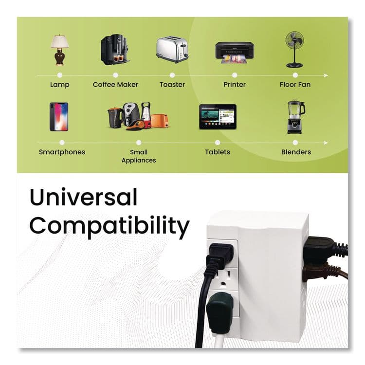 GOGREEN POWER 6 Outlet Swivel Wall Tap, White (GGPGG16000TSW) thumbnail 4