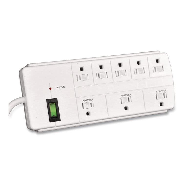 GOGREEN POWER 8 Outlet Surge Protector, 6 ft Cord, 750 J, White (GGPGG18316WH)