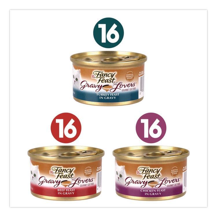 NESTLE Gravy Lovers Poultry and Beef Variety Pack, Assorted Flavors, 3 oz Can, 48/Carton (GRR22002666) thumbnail 2