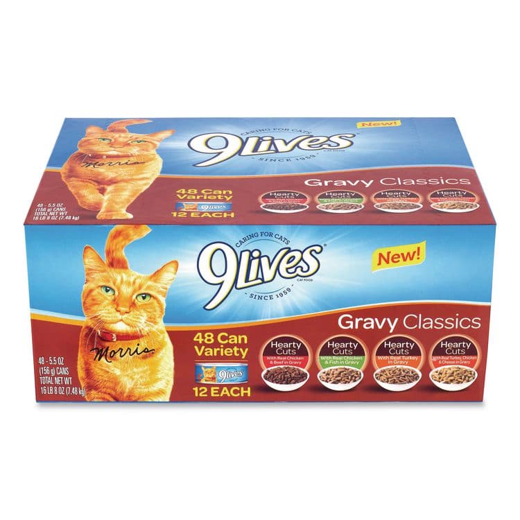 POST HOLDINGS Gravy Classics Wet Cat Food Variety Pack, Assorted Flavors, 5.5 oz Can, 48/Carton (GRR22002667)