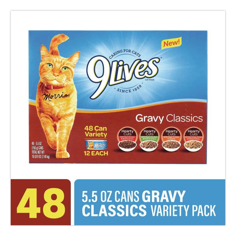 POST HOLDINGS Gravy Classics Wet Cat Food Variety Pack, Assorted Flavors, 5.5 oz Can, 48/Carton (GRR22002667) thumbnail 2