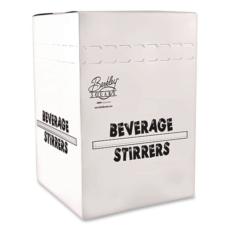 BERK ENTERPRISES Polypropylene Stirrers, 5", White, 1,000/Pack (BSQ1241210)