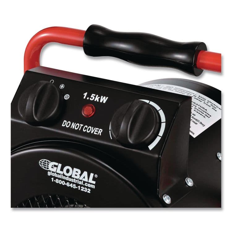 GLOBAL INDUSTRIAL Portable Electric Space Heater, 1,500 W, 11.25 x 14.75 x 17.5, Black (GBE653579) thumbnail 4