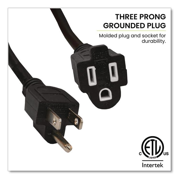 GOGREEN POWER 16 AWG Outdoor Extension Cord, 50 ft, 13 A, Black (GGPGG13750BK) thumbnail 3