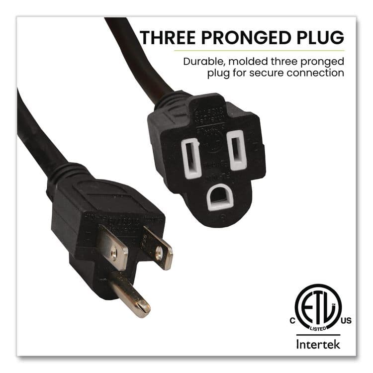GOGREEN POWER 14 AWG Outdoor Extension Cord, 25 ft, 15 A, Black (GGPGG13825BK) thumbnail 4
