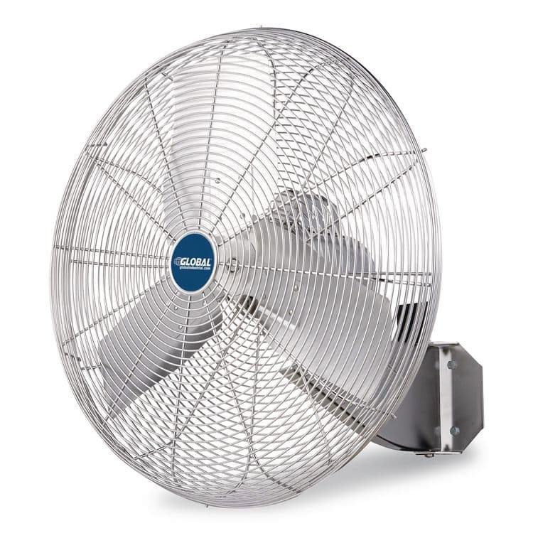 GLOBAL INDUSTRIAL Washdown Wall Mount Fan, 24", 1 Speed, Silver (GBE293018)