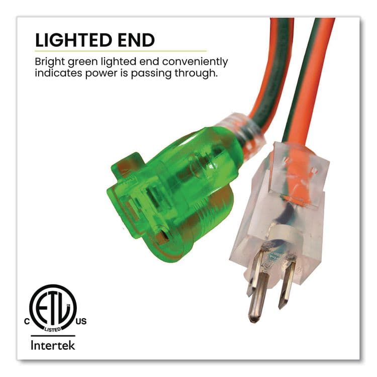 GOGREEN POWER 14 AWG Outdoor Extensioin Cord, 50 ft, 15 A, Orange (GGPGG13850) thumbnail 3