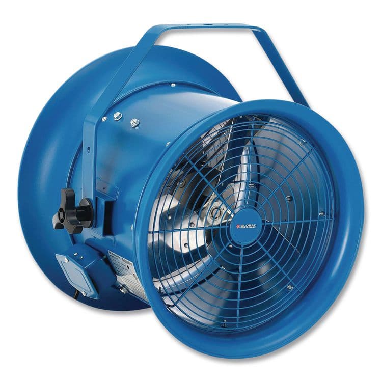 GLOBAL INDUSTRIAL High Velocity Drum Fan with Yoke Mount, 14", 1 Speed, Blue (GBE293092)
