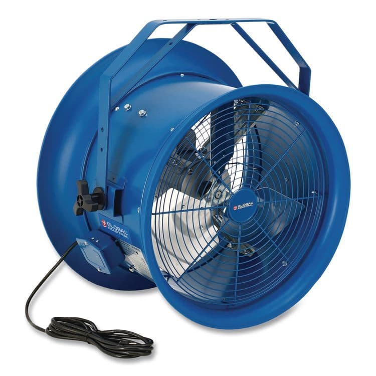 GLOBAL INDUSTRIAL High Velocity Drum Fan with Yoke Mount, 18", 1 Speed, Blue (GBE293093)