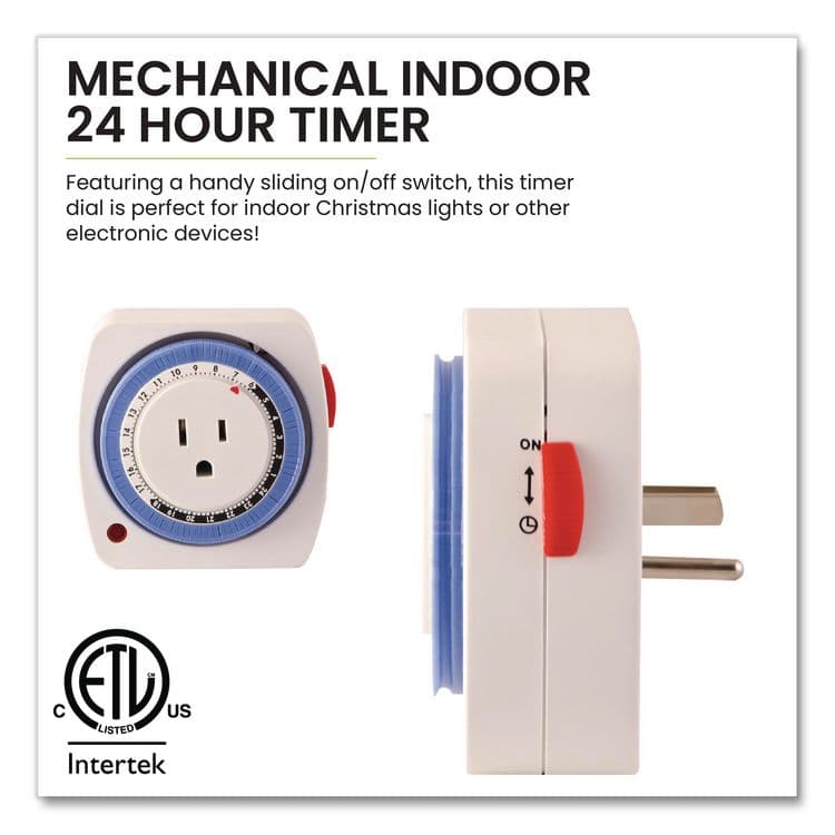 GOGREEN POWER AC Indoor Timer, Analog, 4 x 3, White (GGPGG36011) thumbnail 3