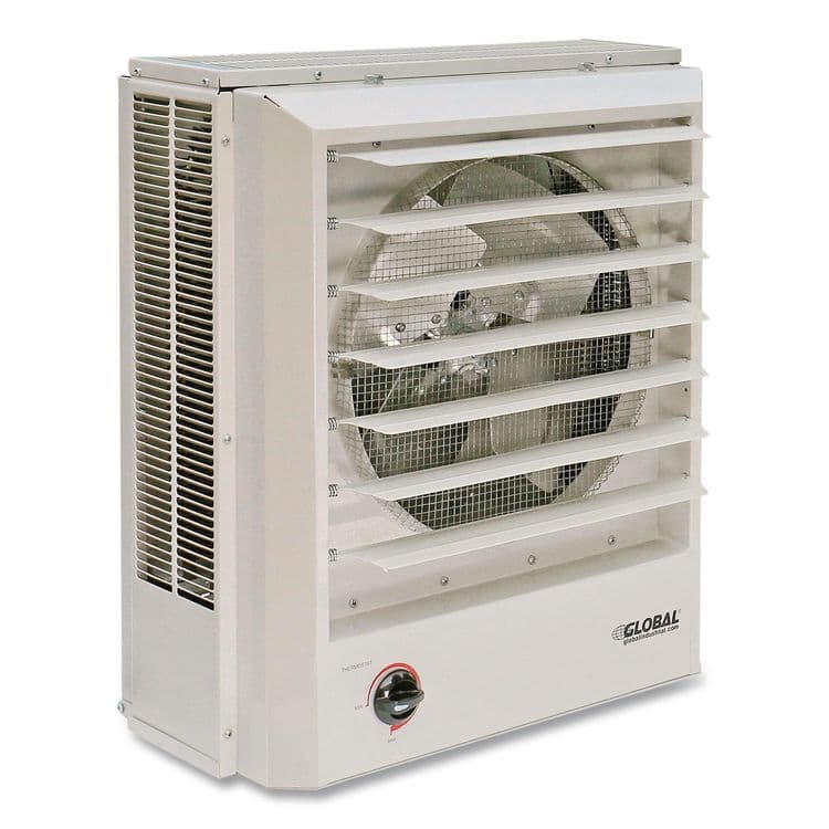 GLOBAL INDUSTRIAL Unit Heater Horizontal or Vertical Downflow, Multi-Watt, 10,000 W, 19 x 8.5 x 21.44, White (GBE246133)